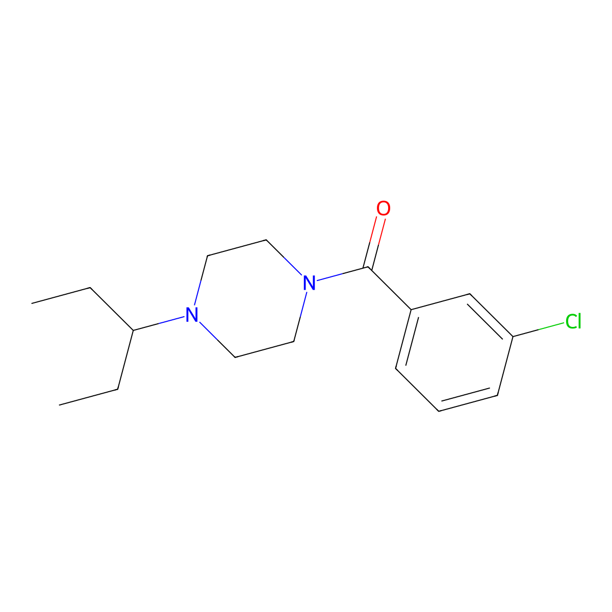 1-(3-Chlorobenzoyl)-4-(1-ethylpropyl)piperazine molecular structure, CAS 461400-87-3