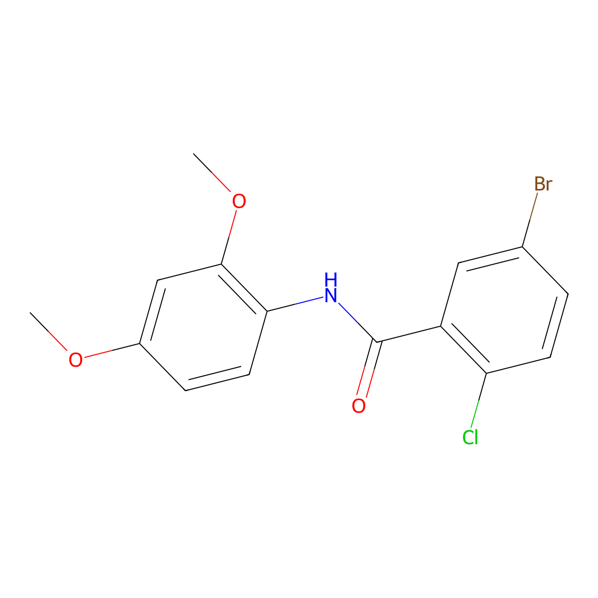5-bromo-2-chloro-N-(2,4-dimethoxyphenyl)benzamide molecular structure, CAS 461401-02-5
