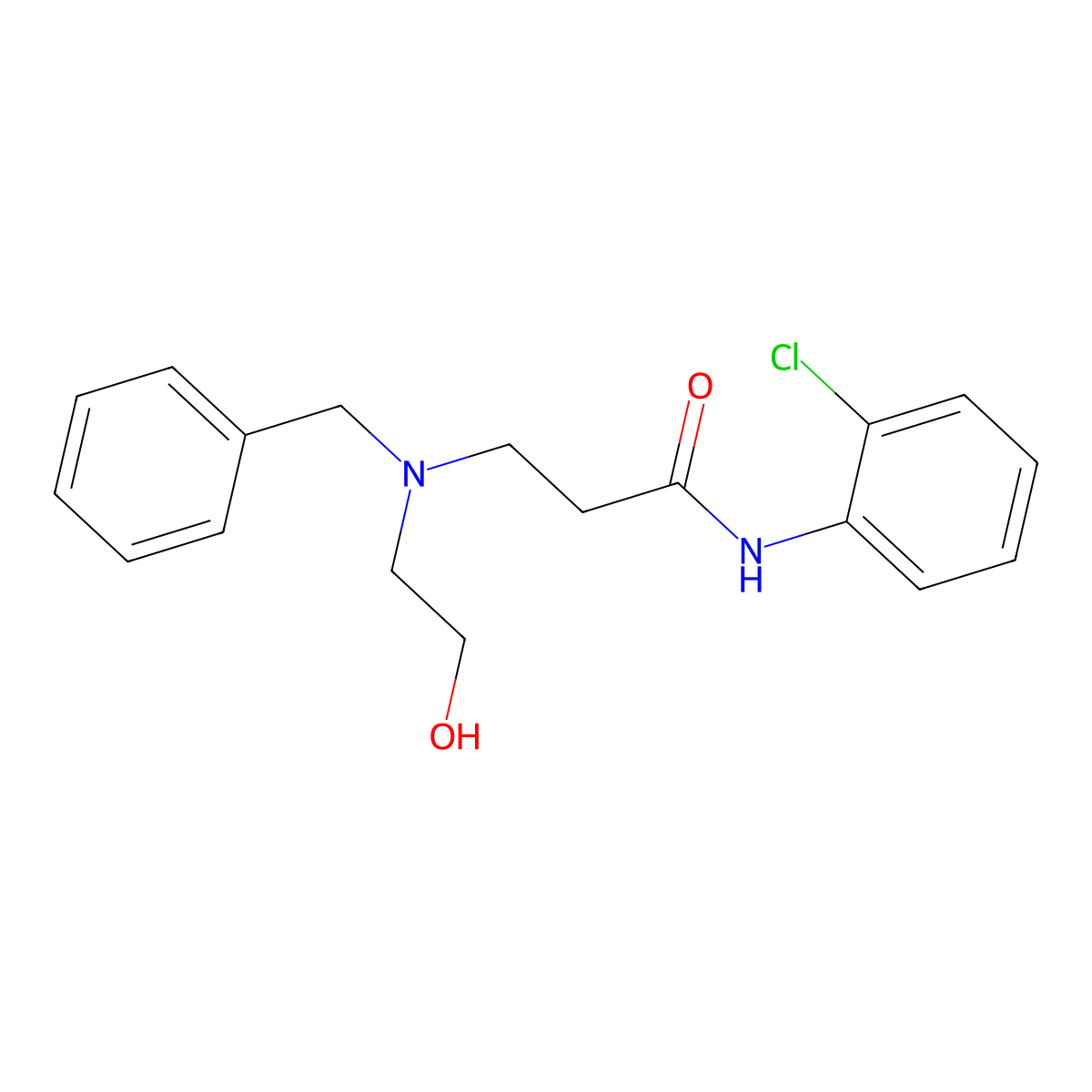 3-[benzyl(2-hydroxyethyl)amino]-N-(2-chlorophenyl)propanamide molecular structure, CAS 461401-54-7