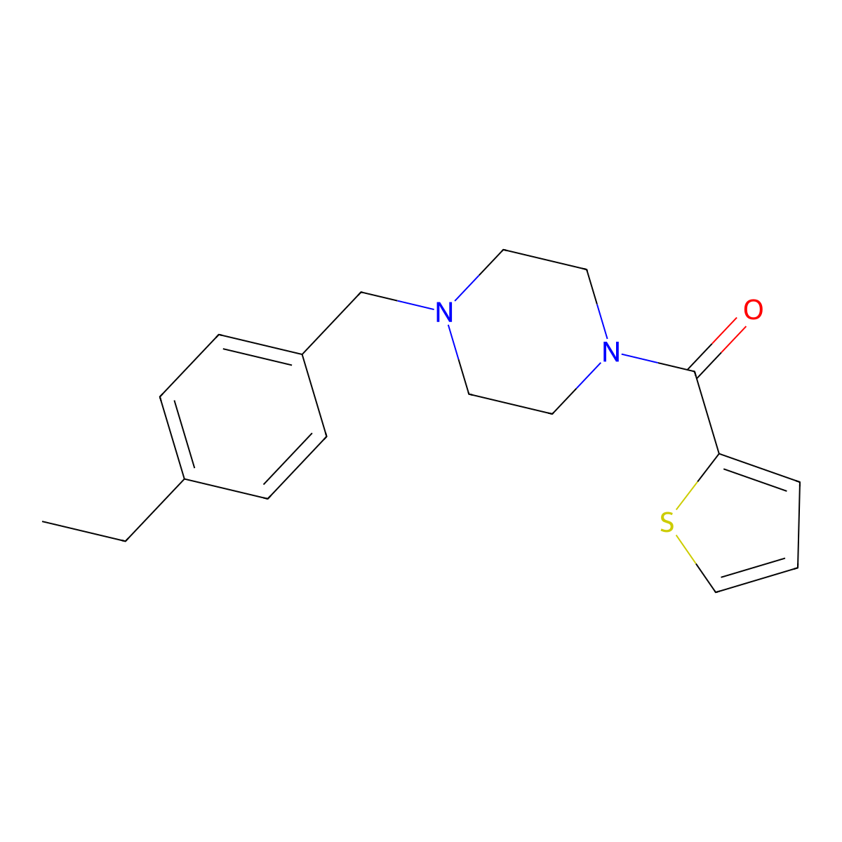 1-(4-Ethylbenzyl)-4-(2-thienylcarbonyl)piperazine molecular structure, CAS 461402-34-6