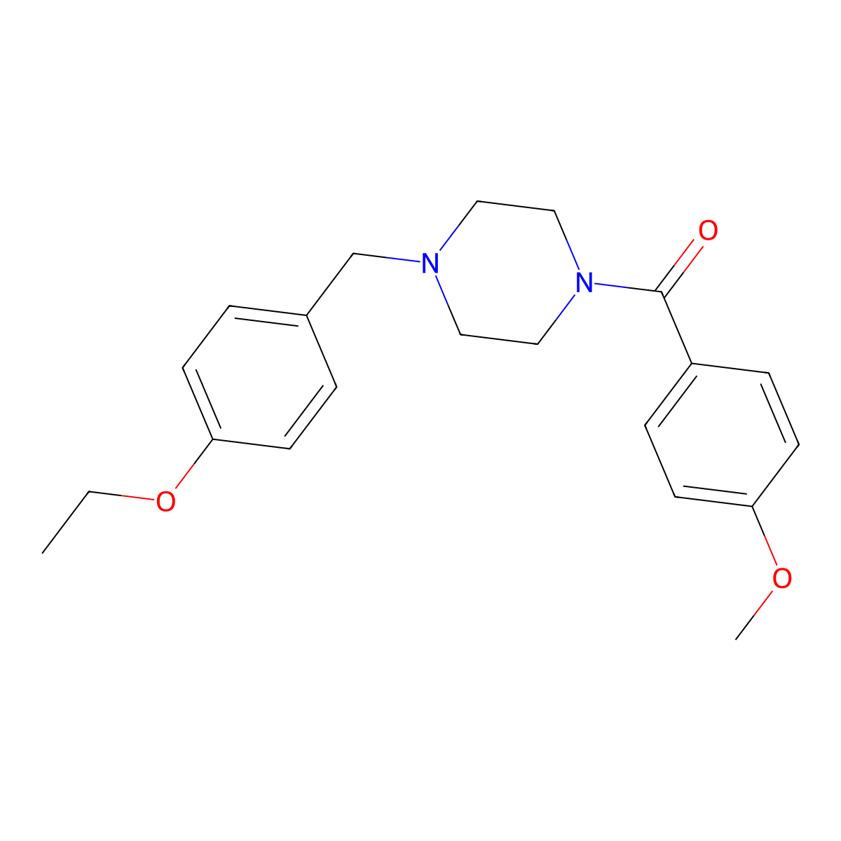 1-(4-Ethoxybenzyl)-4-(4-methoxybenzoyl)piperazine molecular structure, CAS 461402-50-6