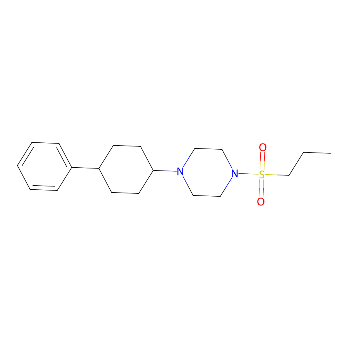 1-(4-Phenylcyclohexyl)-4-propylsulfonylpiperazine molecular structure, CAS 461403-00-9