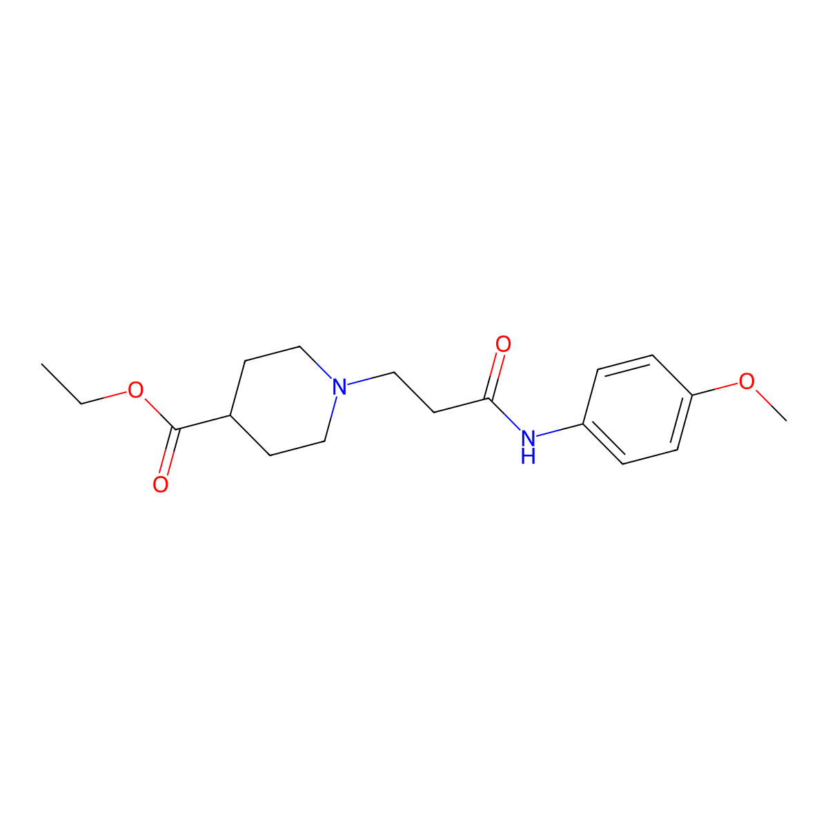 Ethyl 1-[3-(4-methoxyanilino)-3-oxopropyl]piperidine-4-carboxylate molecular structure, CAS 461403-57-6