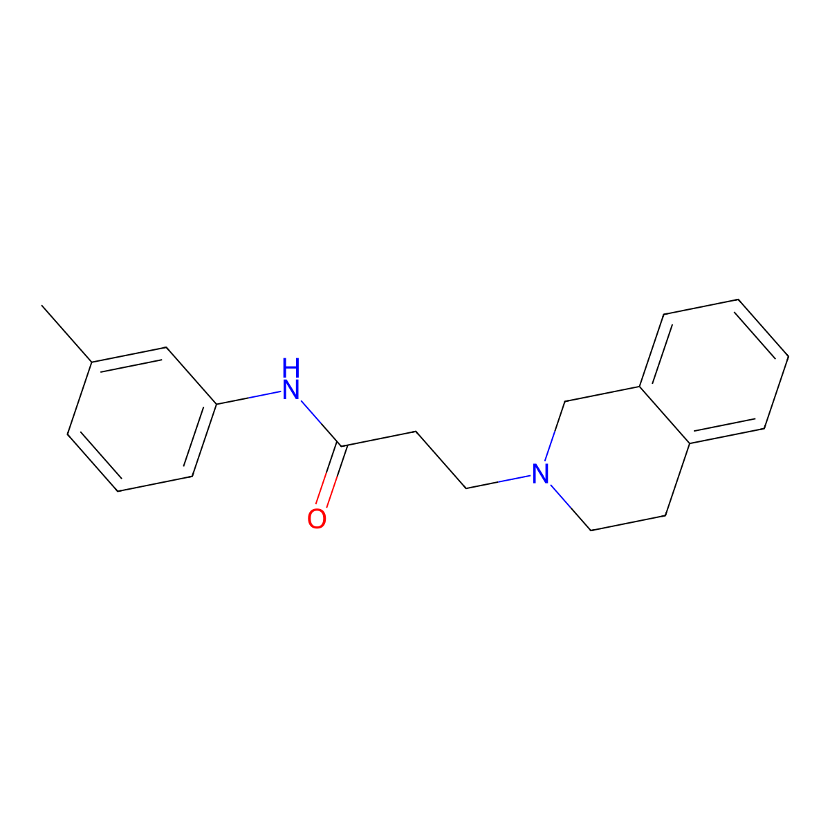 3-(3,4-dihydro-1H-isoquinolin-2-yl)-N-(3-methylphenyl)propanamide molecular structure, CAS 461407-43-2