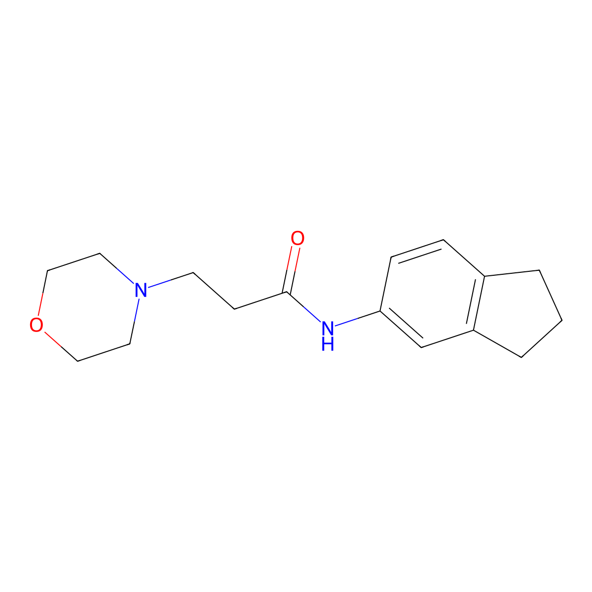 N-(2,3-dihydro-1H-inden-5-yl)-3-morpholin-4-ylpropanamide molecular structure, CAS 461407-54-5