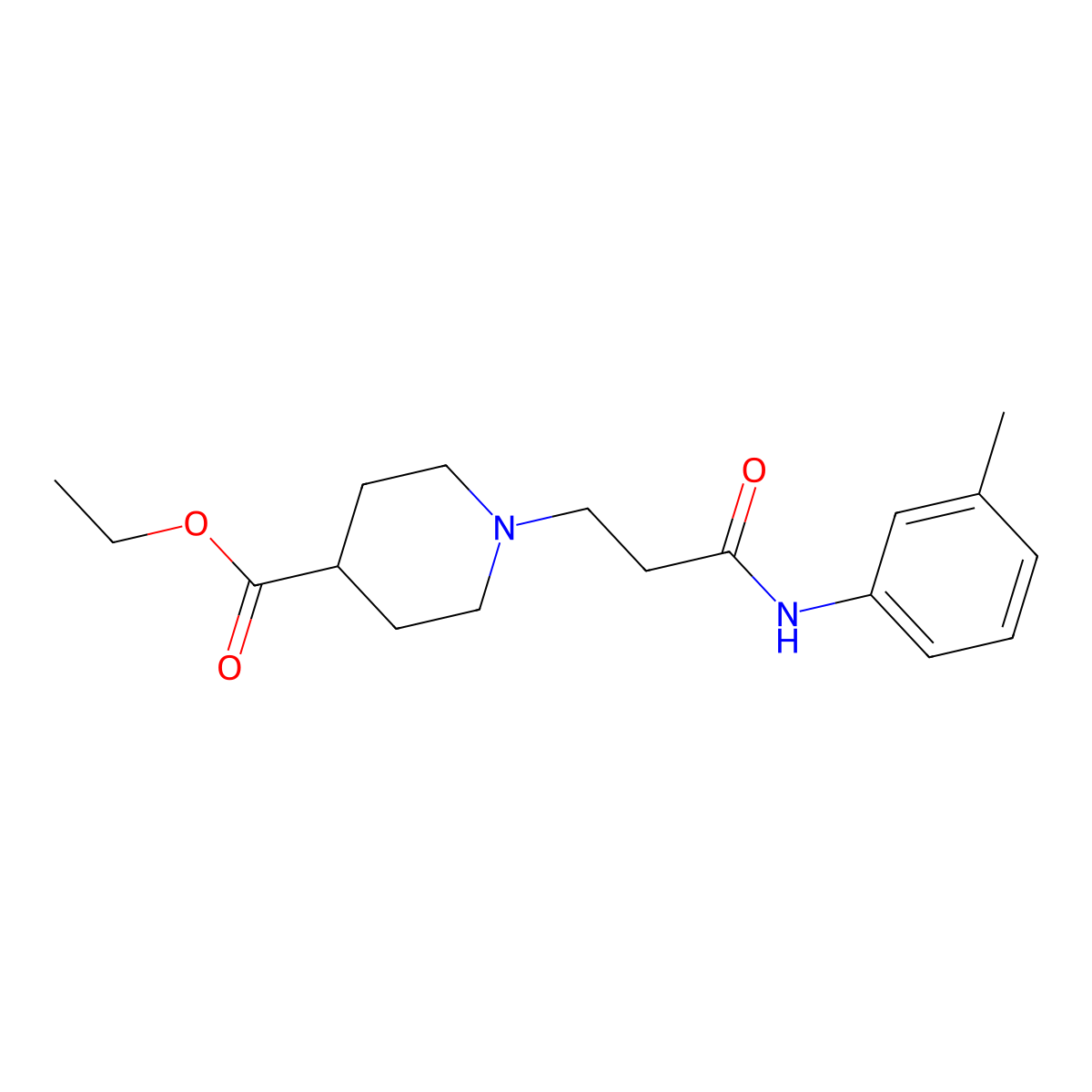 Ethyl 1-[3-oxo-3-(3-toluidino)propyl]-4-piperidinecarboxylate molecular structure, CAS 461407-79-4