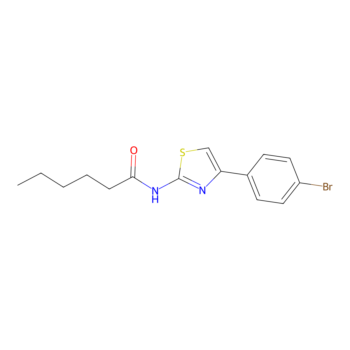 N-[4-(4-bromophenyl)-1,3-thiazol-2-yl]hexanamide molecular structure, CAS 461407-90-9