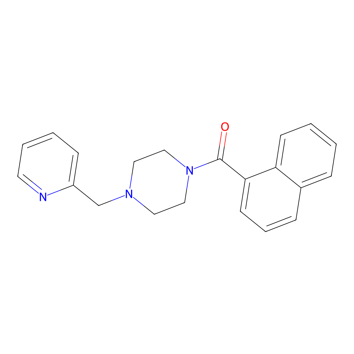 Naphthalen-1-yl-[4-(pyridin-2-ylmethyl)piperazin-1-yl]methanone molecular structure, CAS 461408-05-9