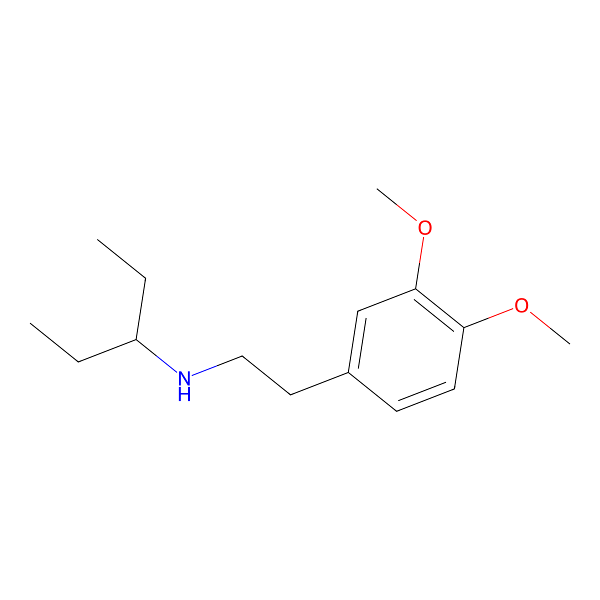 N-[2-(3,4-dimethoxyphenyl)ethyl]pentan-3-amine molecular structure, CAS 461408-09-3