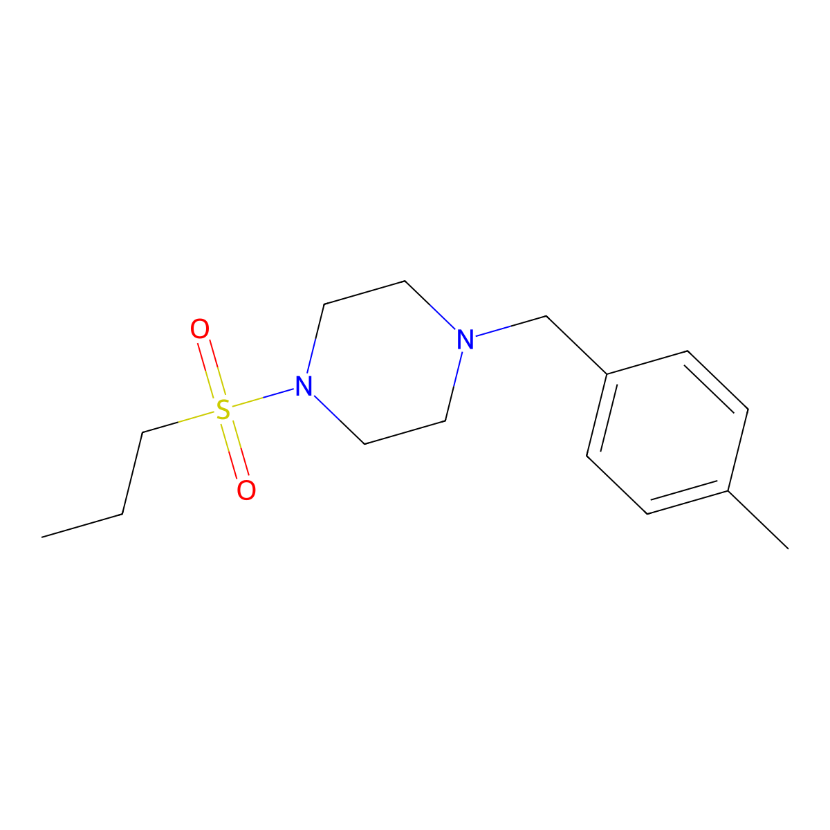 1-(4-Methylbenzyl)-4-(propylsulfonyl)piperazine molecular structure, CAS 461409-22-3