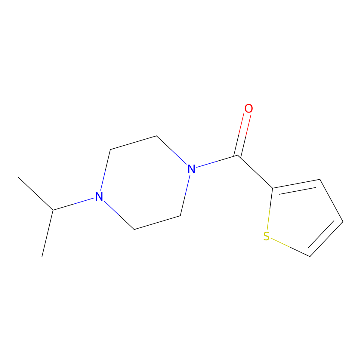 [4-(Propan-2-yl)piperazin-1-yl](thiophen-2-yl)methanone molecular structure, CAS 461409-27-8