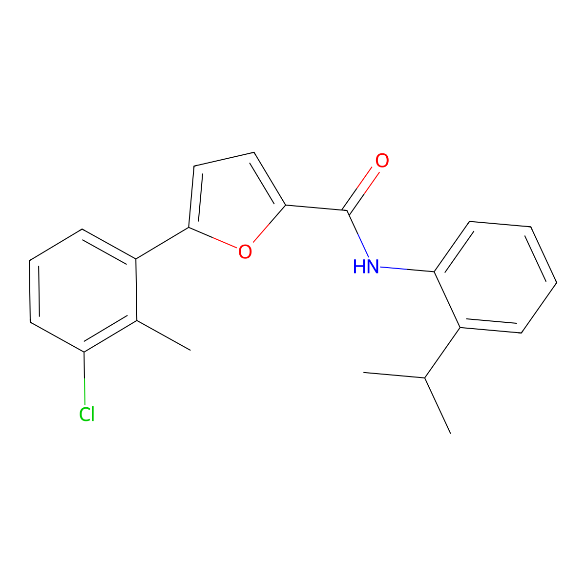 5-(3-chloro-2-methylphenyl)-N-(2-propan-2-ylphenyl)furan-2-carboxamide molecular structure, CAS 461409-65-4