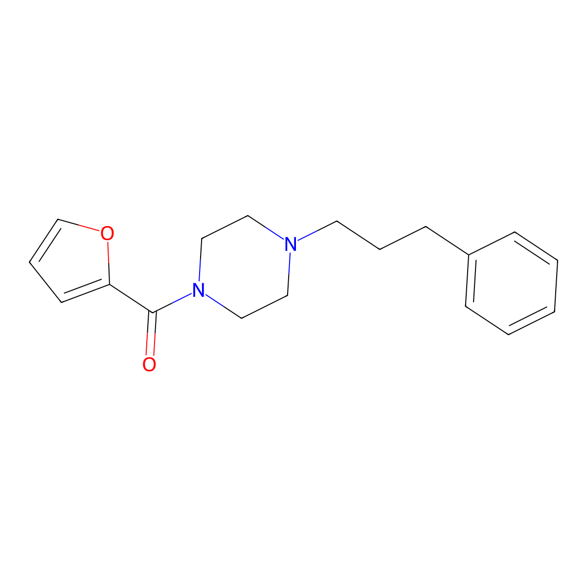 Furan-2-yl[4-(3-phenylpropyl)piperazin-1-yl]methanone molecular structure, CAS 461409-82-5