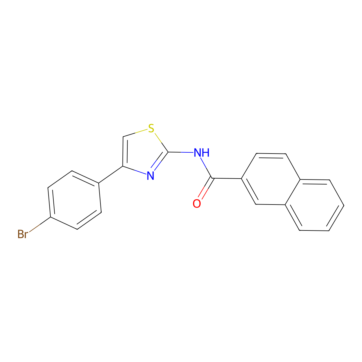 N-[4-(4-bromophenyl)-1,3-thiazol-2-yl]naphthalene-2-carboxamide molecular structure, CAS 461410-43-5