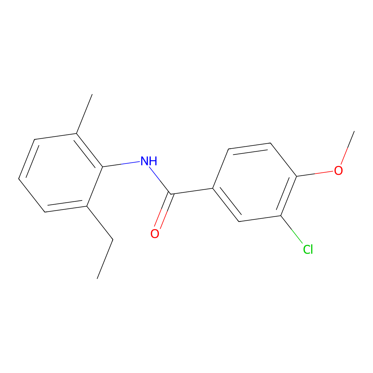 3-Chloro-N-(2-ethyl-6-methylphenyl)-4-methoxybenzamide molecular structure, CAS 461410-44-6