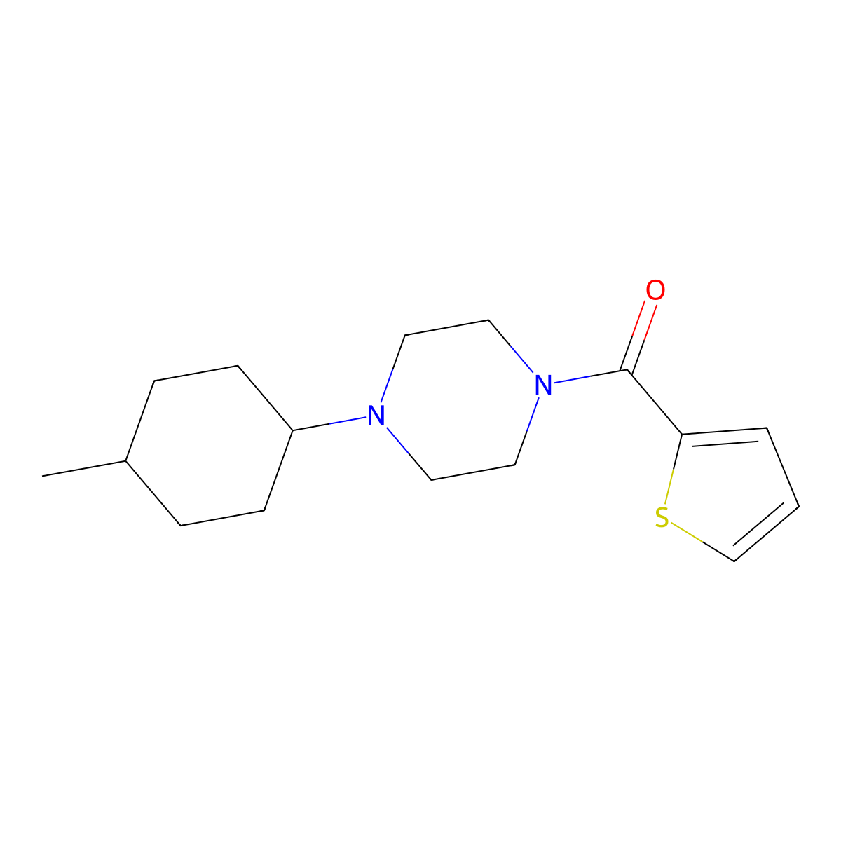 [4-(4-Methylcyclohexyl)piperazin-1-yl]-thiophen-2-ylmethanone molecular structure, CAS 461410-67-3
