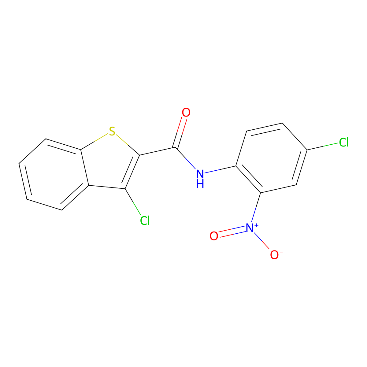 3-chloro-N-(4-chloro-2-nitrophenyl)-1-benzothiophene-2-carboxamide molecular structure, CAS 461411-42-7