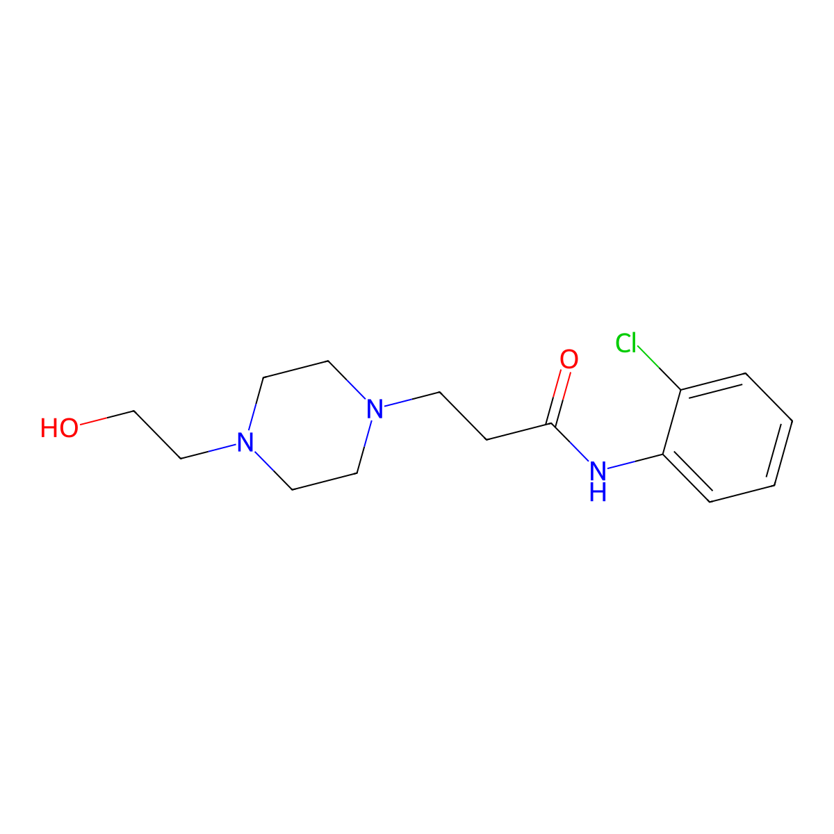 N-(2-chlorophenyl)-3-[4-(2-hydroxyethyl)piperazin-1-yl]propanamide molecular structure, CAS 461411-47-2