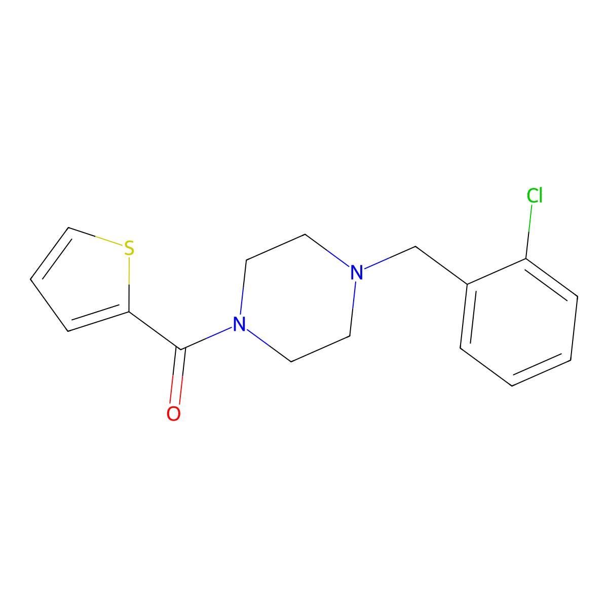 1-(2-Chlorobenzyl)-4-(2-thienylcarbonyl)piperazine molecular structure, CAS 461411-71-2