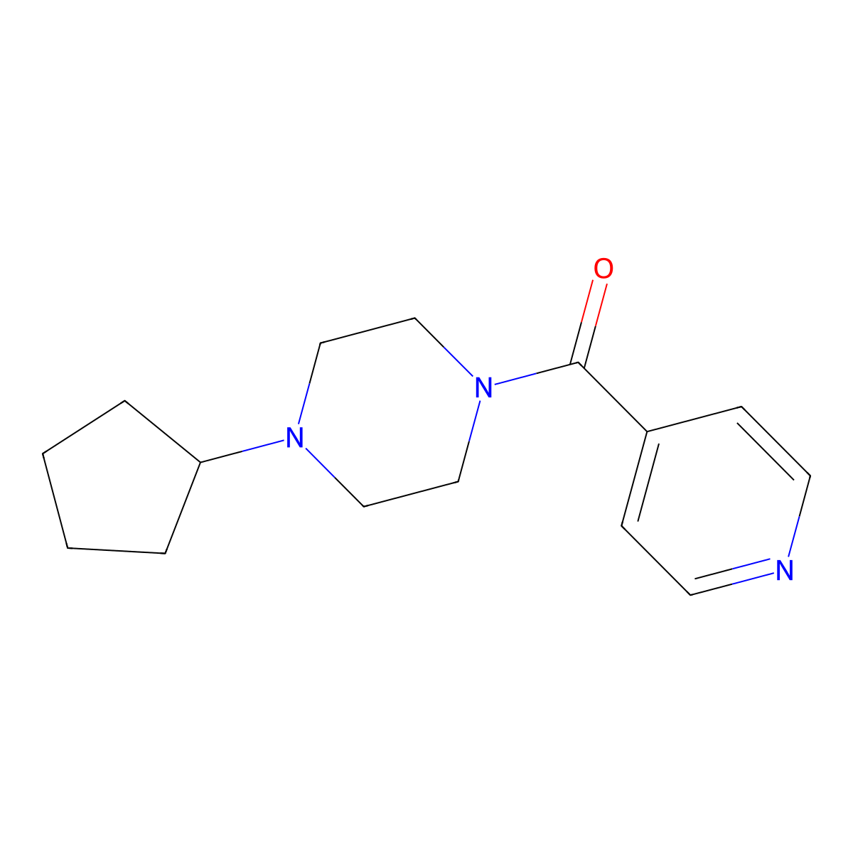 1-Cyclopentyl-4-isonicotinoylpiperazine molecular structure, CAS 461412-80-6