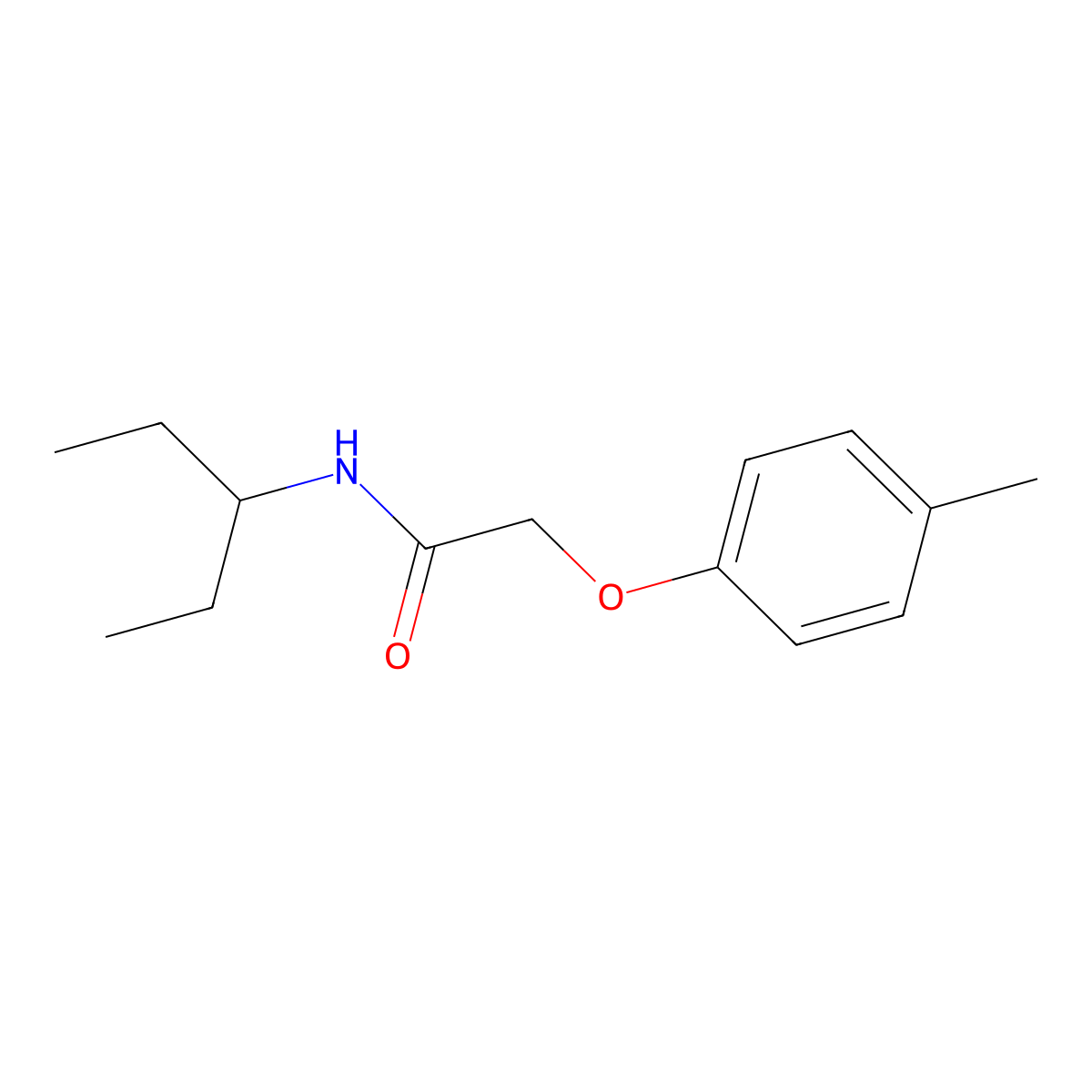 2-(4-methylphenoxy)-N-pentan-3-ylacetamide molecular structure, CAS 461412-87-3