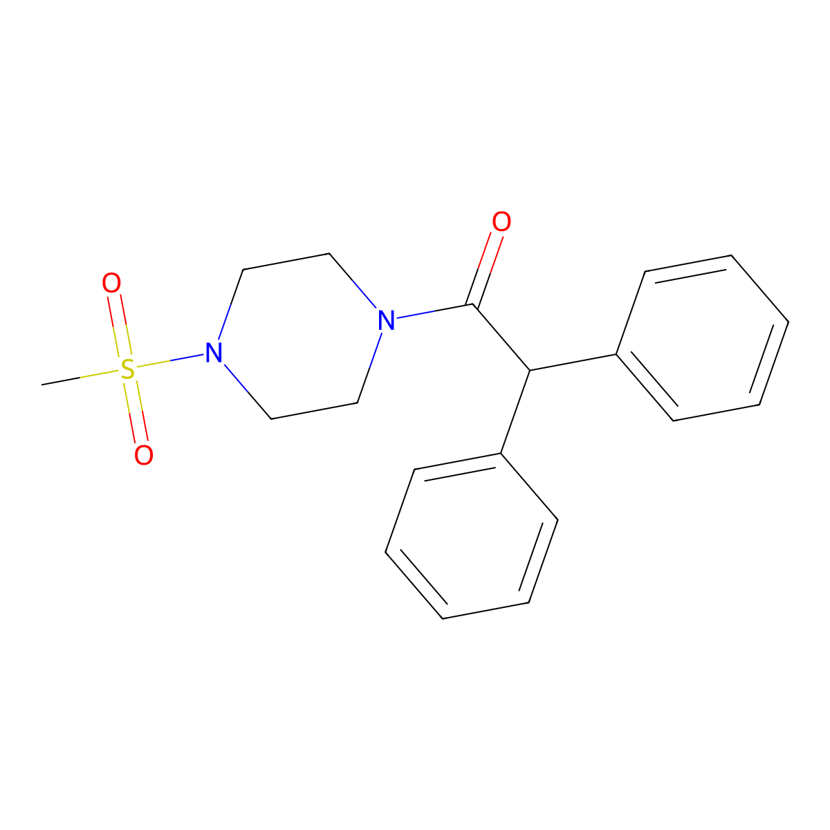 1-(4-Methylsulfonylpiperazin-1-yl)-2,2-diphenylethanone molecular structure, CAS 461413-52-5
