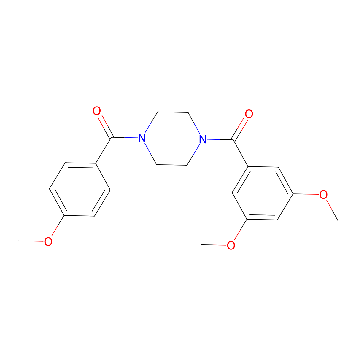1-(3,5-Dimethoxybenzoyl)-4-(4-methoxybenzoyl)piperazine molecular structure, CAS 461413-76-3