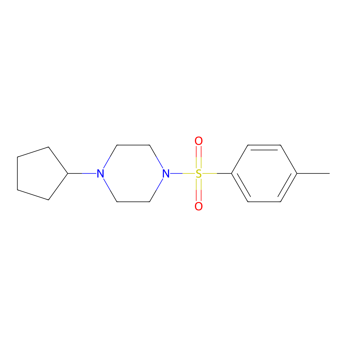 1-Cyclopentyl-4-(4-methylphenyl)sulfonylpiperazine molecular structure, CAS 461413-96-7