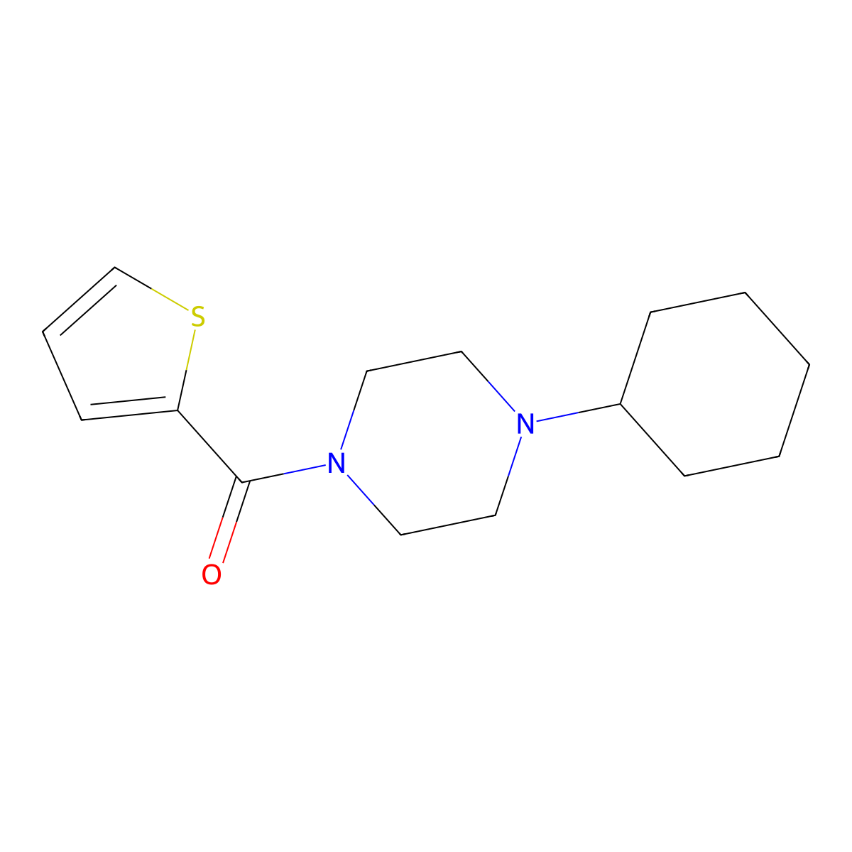 1-Cyclohexyl-4-(2-thienylcarbonyl)piperazine molecular structure, CAS 461413-98-9