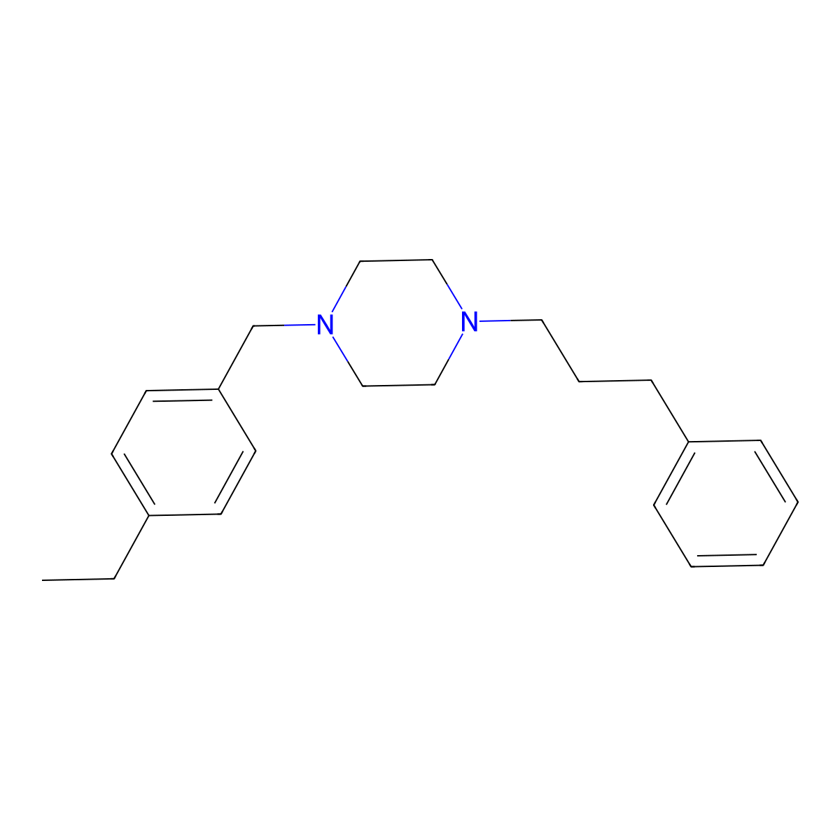 1-[(4-Ethylphenyl)methyl]-4-(3-phenylpropyl)piperazine molecular structure, CAS 461414-39-1