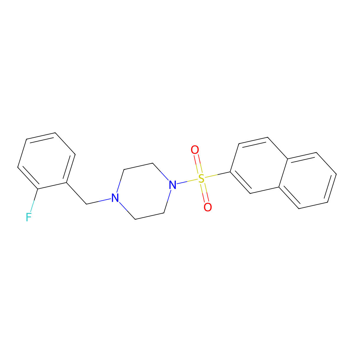 1-[(2-Fluorophenyl)methyl]-4-naphthalen-2-ylsulfonylpiperazine molecular structure, CAS 461414-78-8