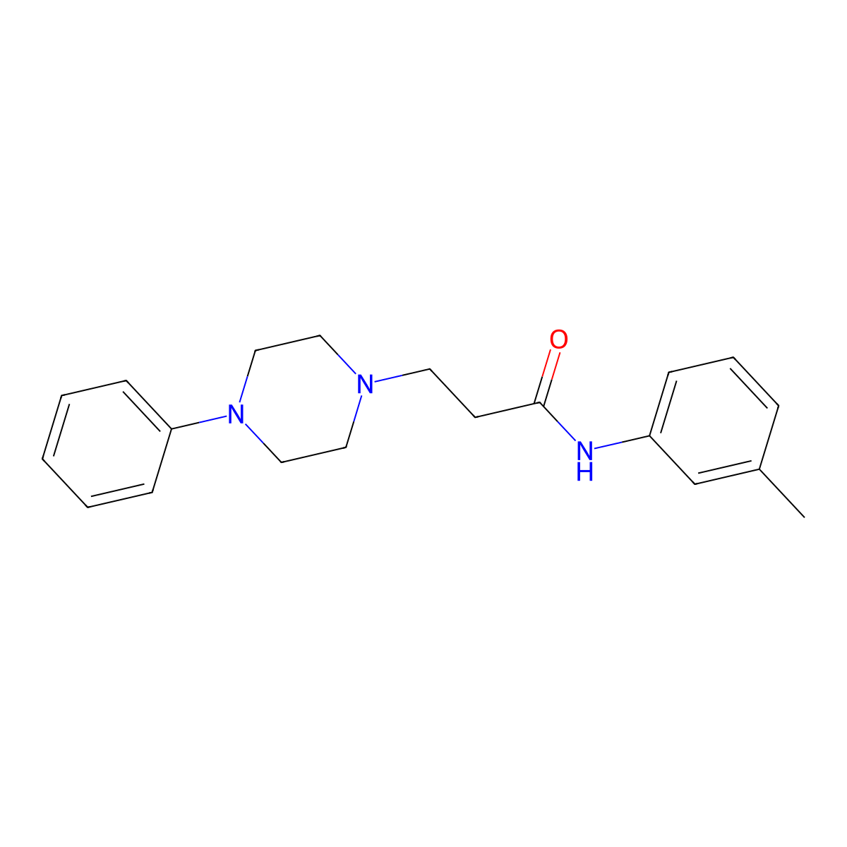 N-(3-methylphenyl)-3-(4-phenylpiperazin-1-yl)propanamide molecular structure, CAS 461415-60-1