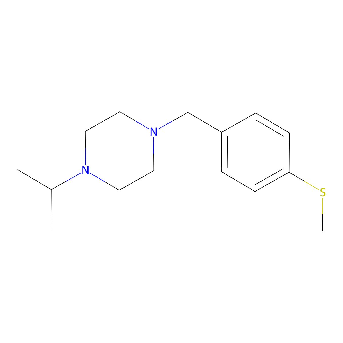 1-[(4-Methylsulfanylphenyl)methyl]-4-propan-2-ylpiperazine molecular structure, CAS 461415-61-2