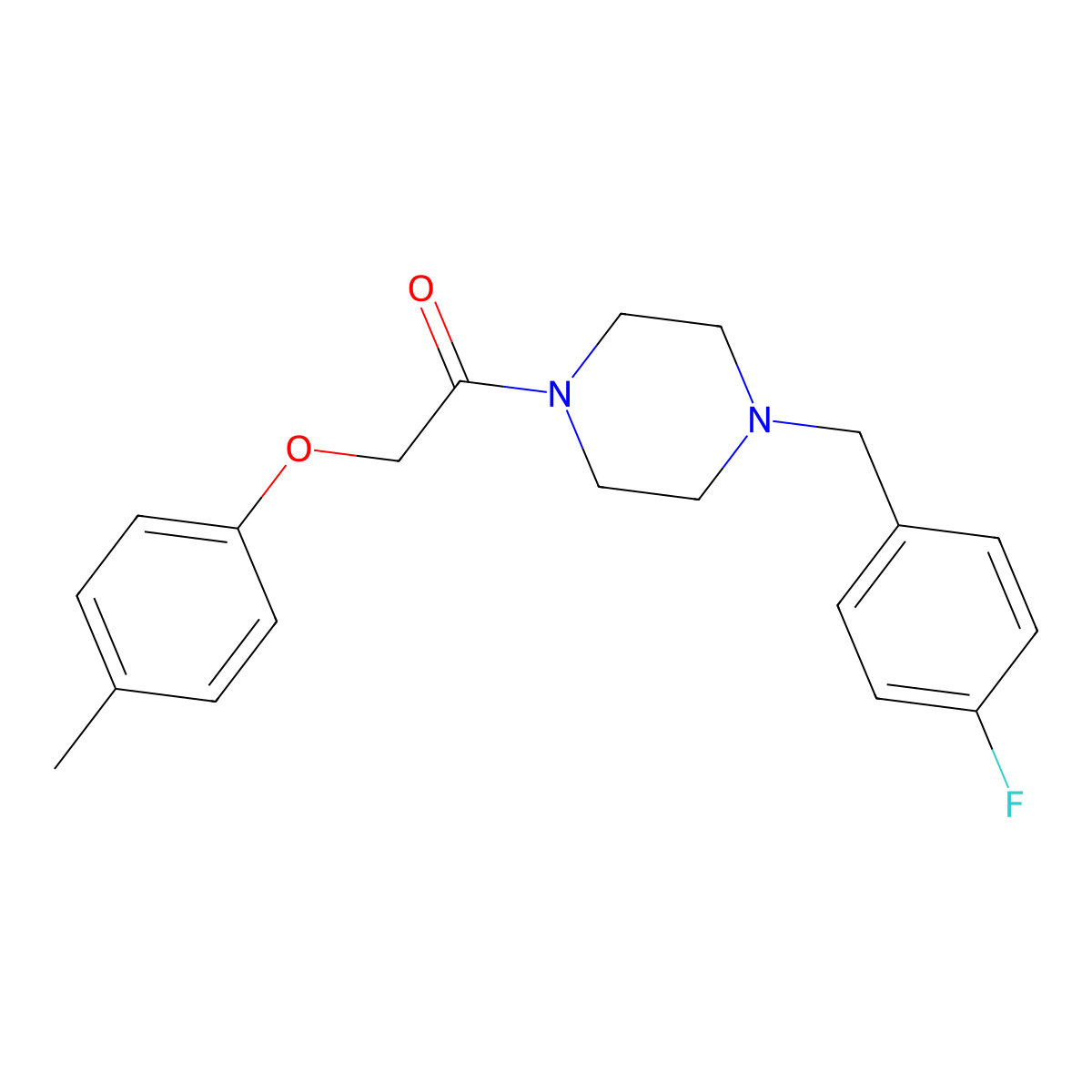 1-[4-[(4-Fluorophenyl)methyl]piperazin-1-yl]-2-(4-methylphenoxy)ethanone molecular structure, CAS 461416-03-5
