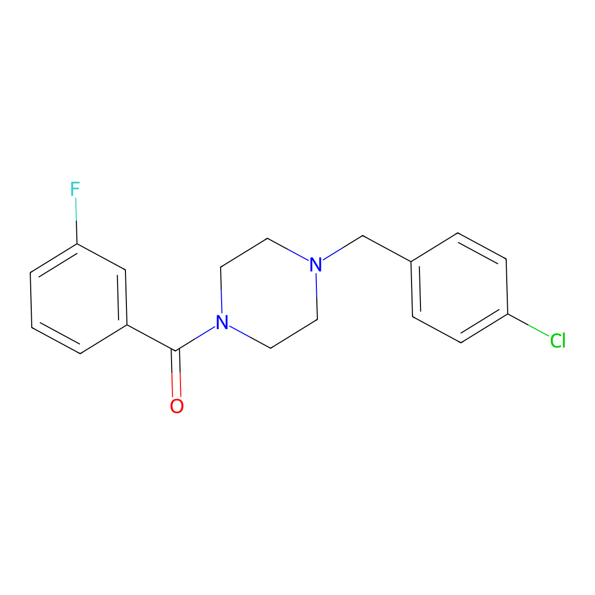 1-(4-Chlorobenzyl)-4-(3-fluorobenzoyl)piperazine molecular structure, CAS 461416-70-6