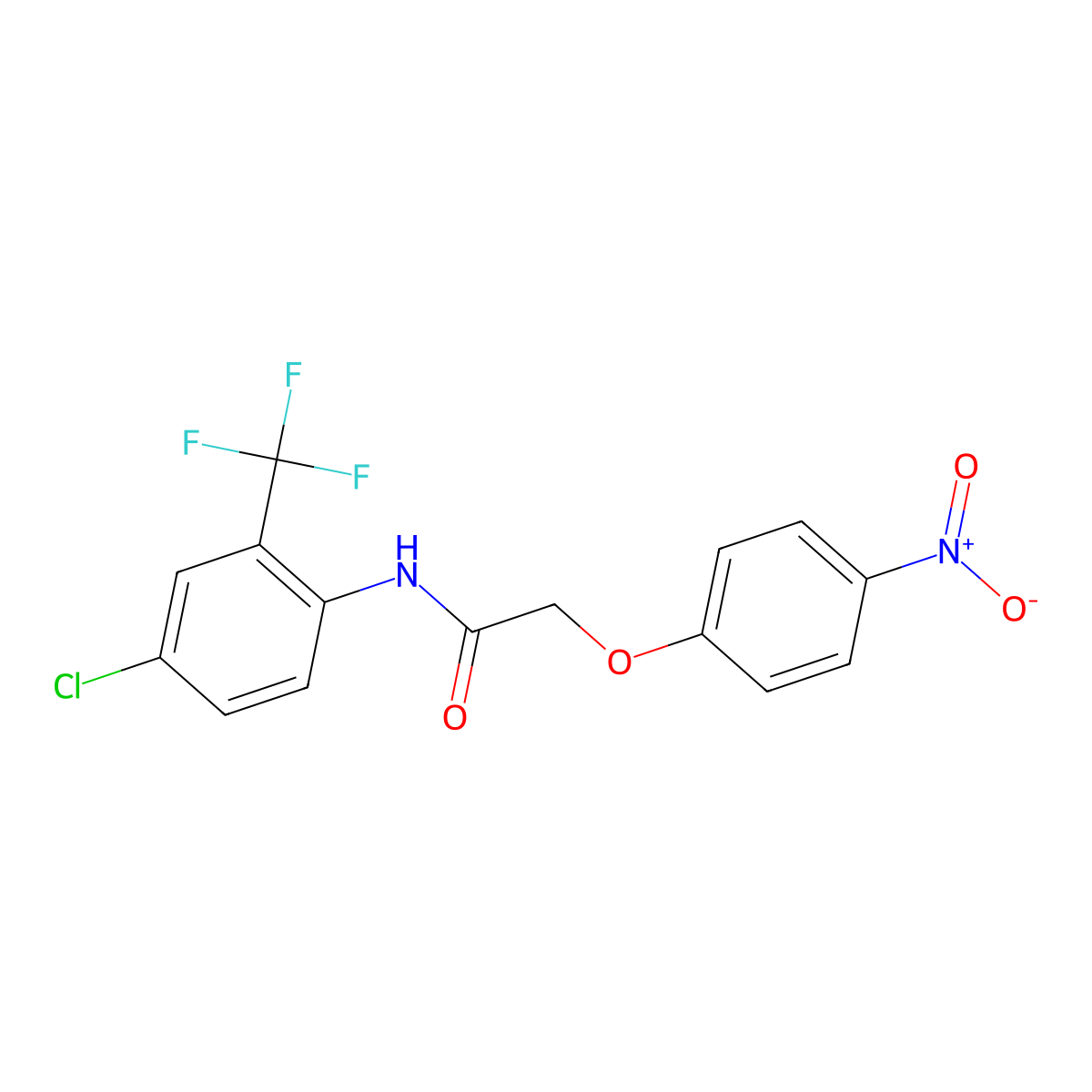 N-[4-chloro-2-(trifluoromethyl)phenyl]-2-(4-nitrophenoxy)acetamide molecular structure, CAS 461416-81-9