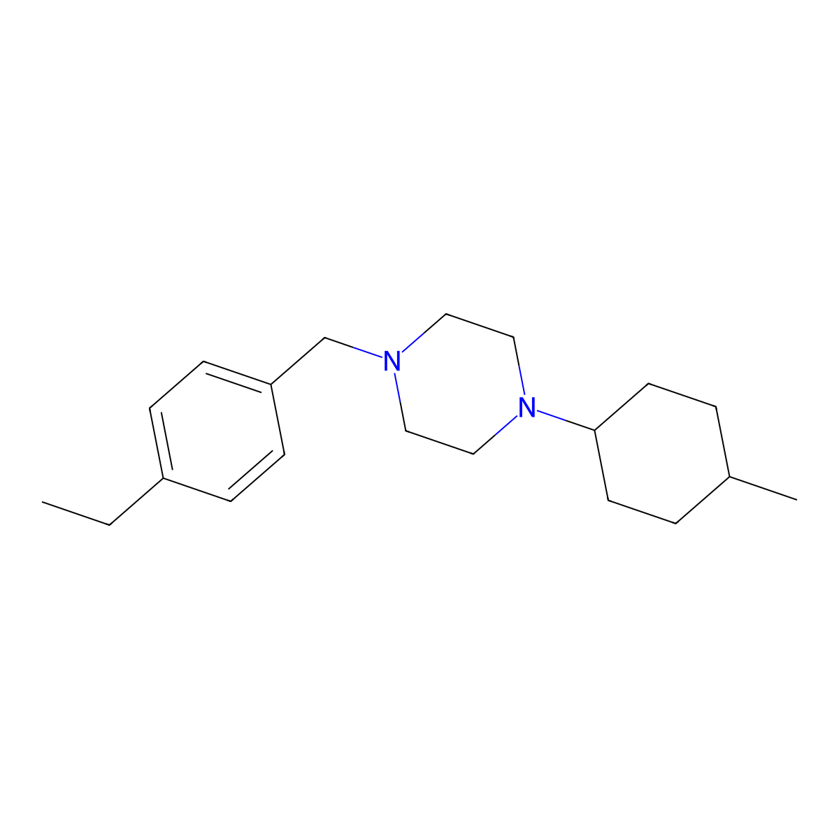 1-[(4-Ethylphenyl)methyl]-4-(4-methylcyclohexyl)piperazine molecular structure, CAS 461417-15-2
