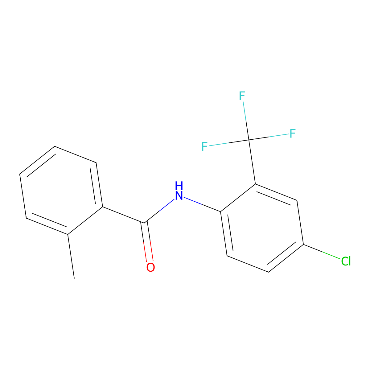 N-[4-chloro-2-(trifluoromethyl)phenyl]-2-methylbenzamide molecular structure, CAS 461419-09-0