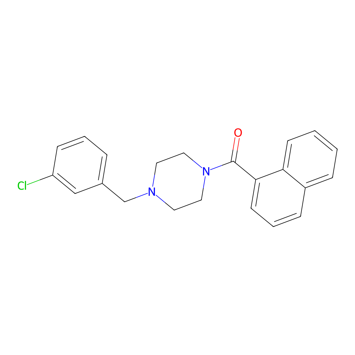 [4-[(3-Chlorophenyl)methyl]piperazin-1-yl]-naphthalen-1-ylmethanone molecular structure, CAS 461419-19-2