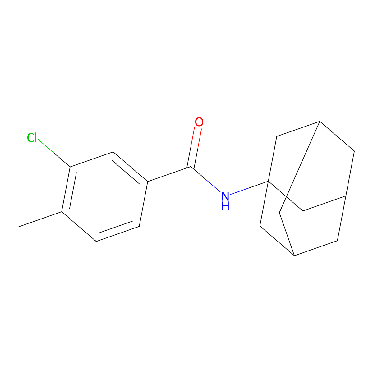 N-(1-adamantyl)-3-chloro-4-methylbenzamide molecular structure, CAS 461419-63-6