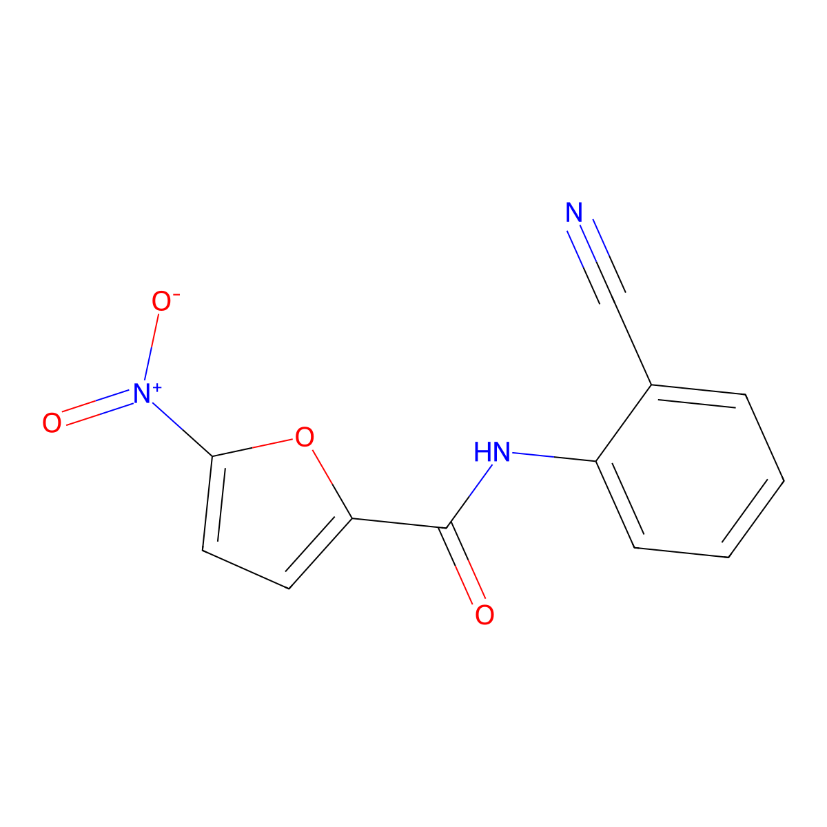 N-(2-cyanophenyl)-5-nitrofuran-2-carboxamide molecular structure, CAS 461420-55-3