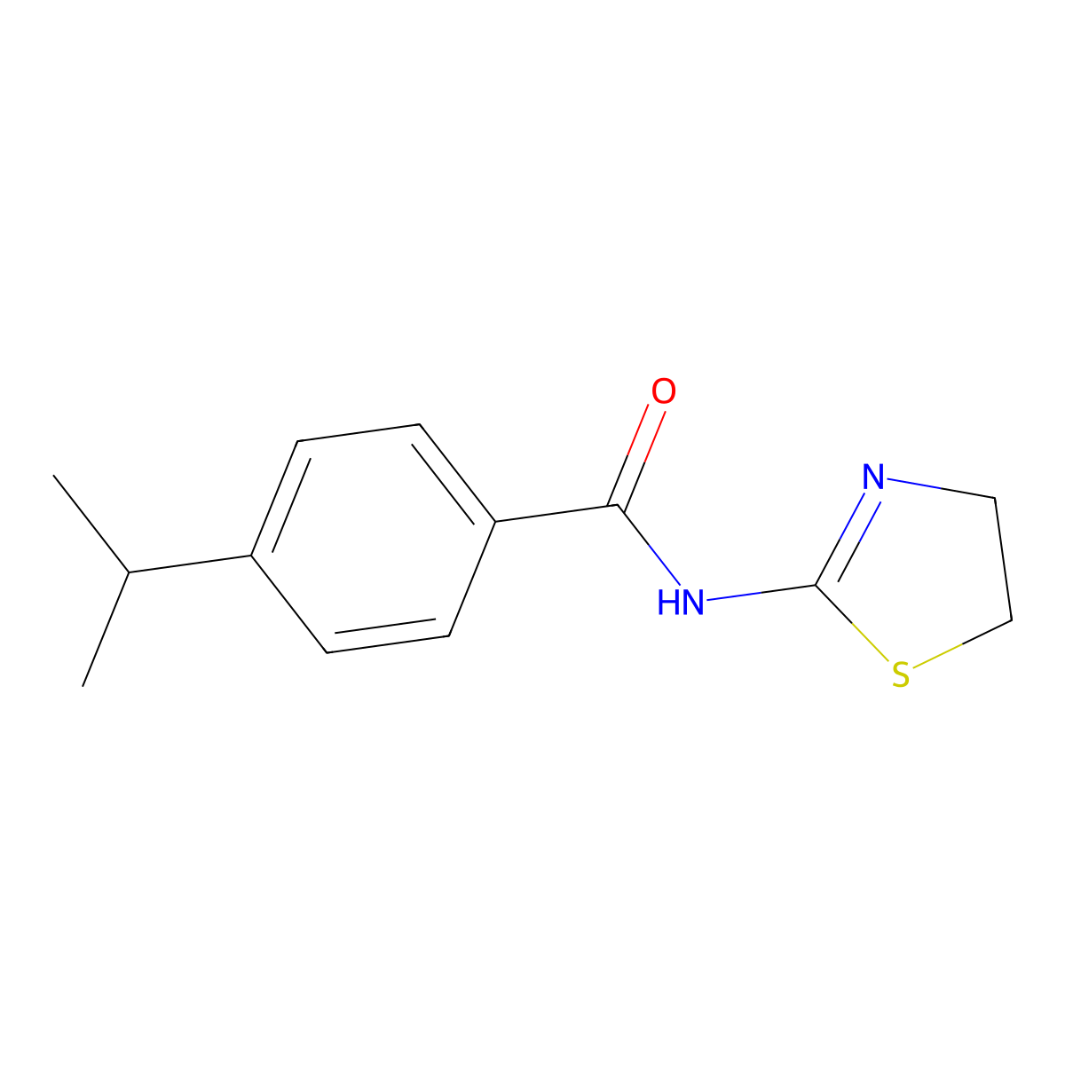 N-(4,5-dihydro-1,3-thiazol-2-yl)-4-isopropylbenzamide molecular structure, CAS 461421-06-7