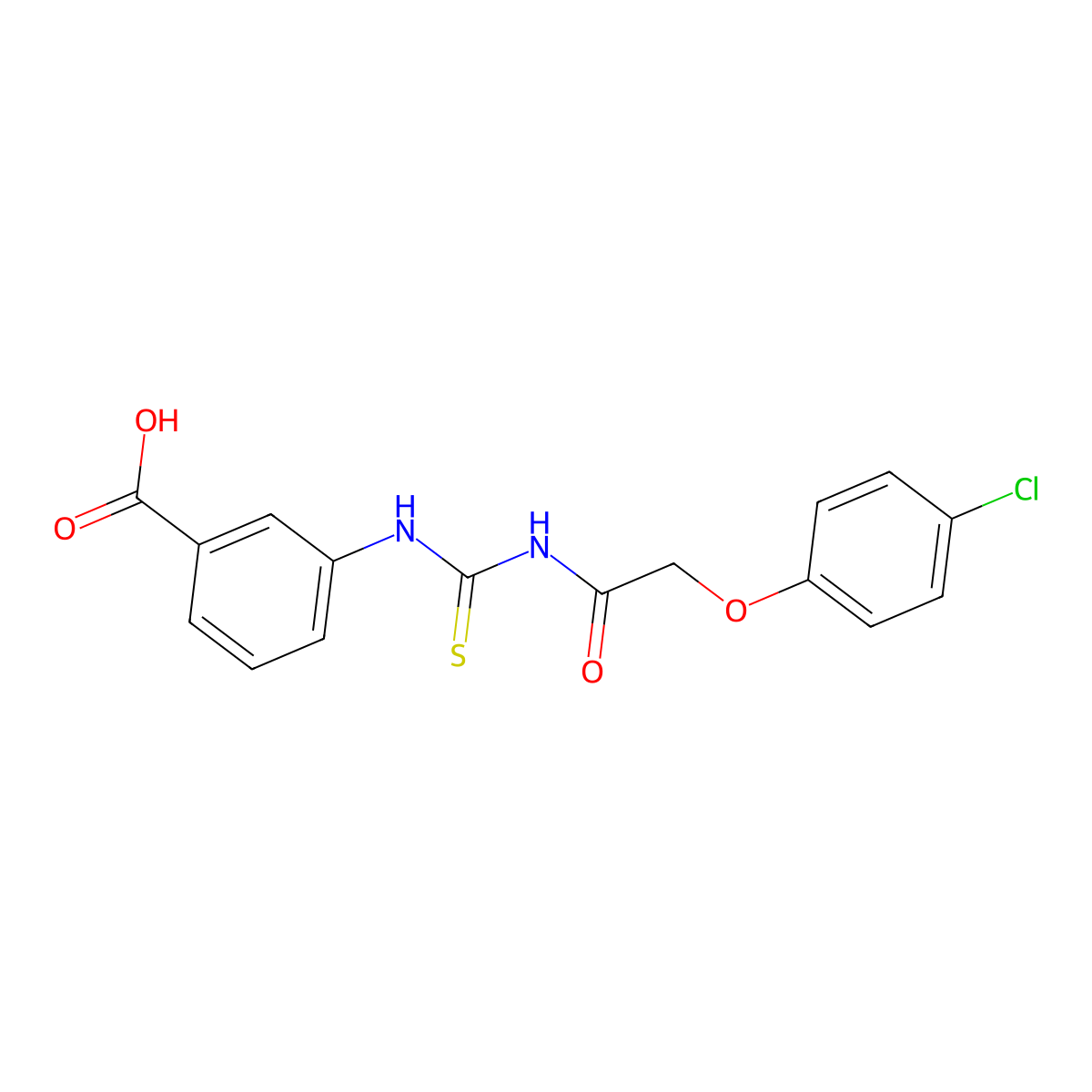 3-[[2-(4-Chlorophenoxy)acetyl]carbamothioylamino]benzoic acid molecular structure, CAS 461421-42-1