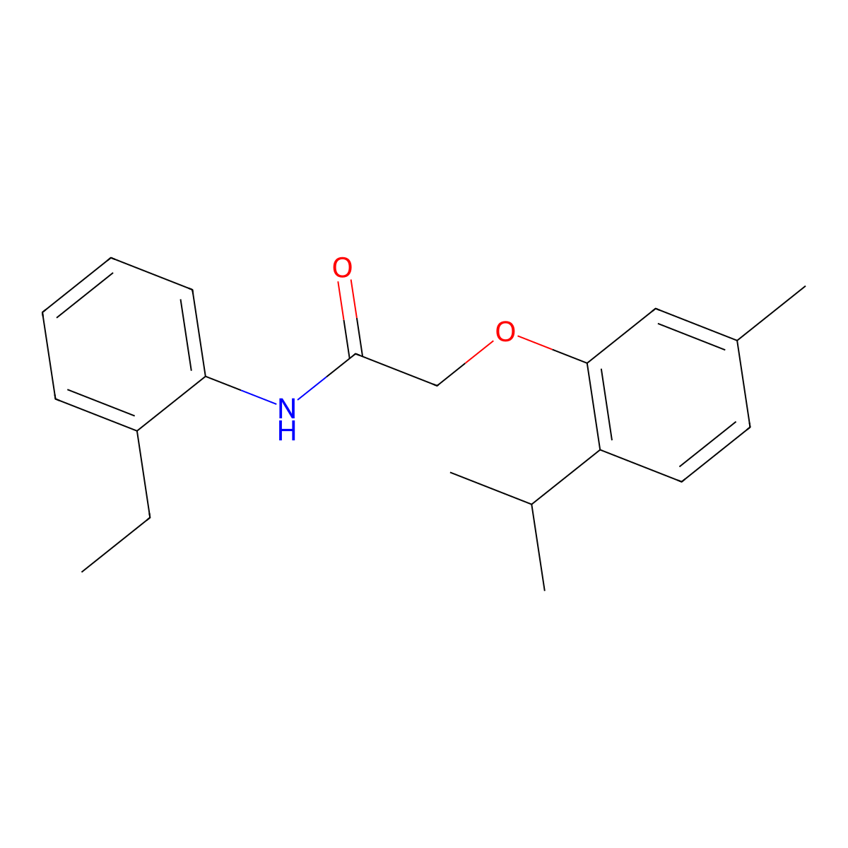 N-(2-ethylphenyl)-2-(5-methyl-2-propan-2-ylphenoxy)acetamide molecular structure, CAS 461421-78-3