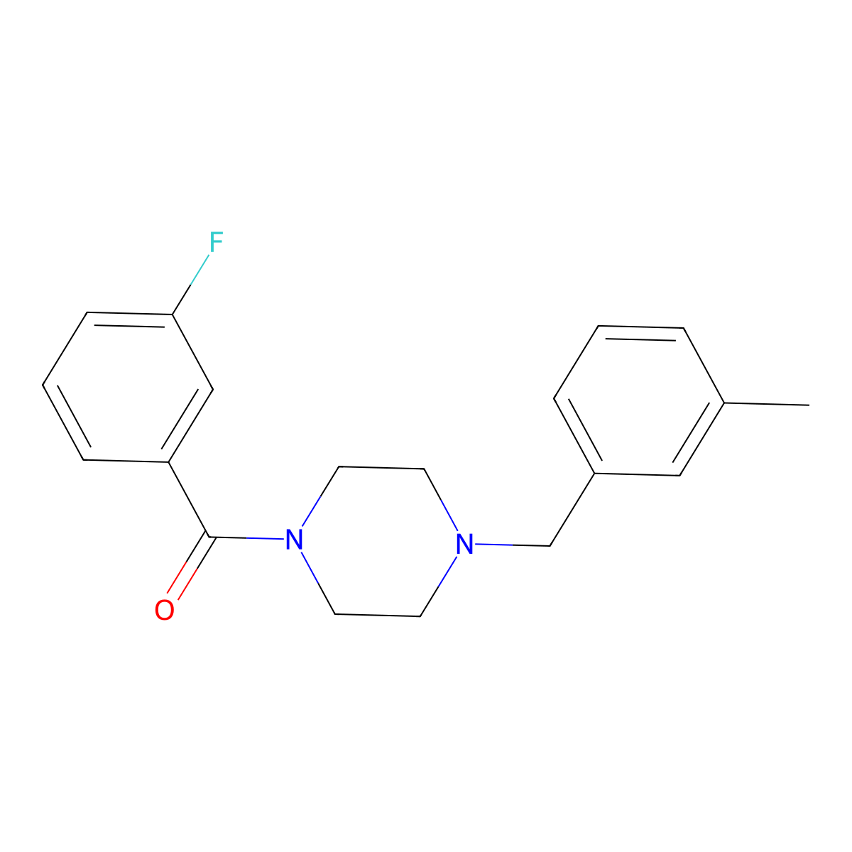 1-(3-Fluorobenzoyl)-4-(3-methylbenzyl)piperazine molecular structure, CAS 461422-31-1