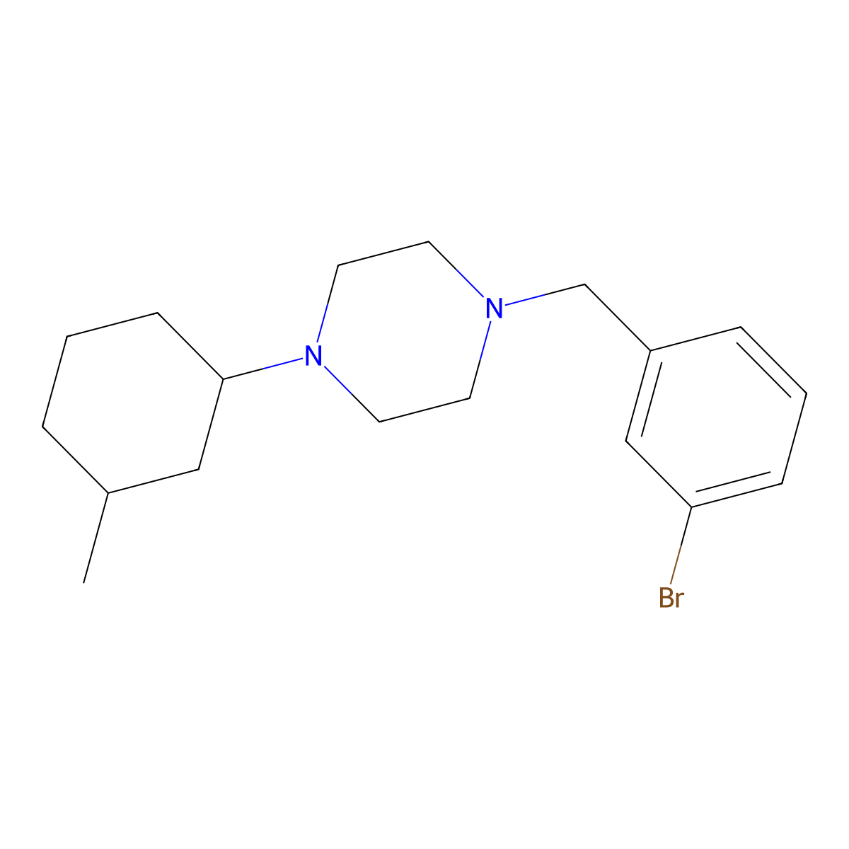1-[(3-Bromophenyl)methyl]-4-(3-methylcyclohexyl)piperazine molecular structure, CAS 461422-45-7