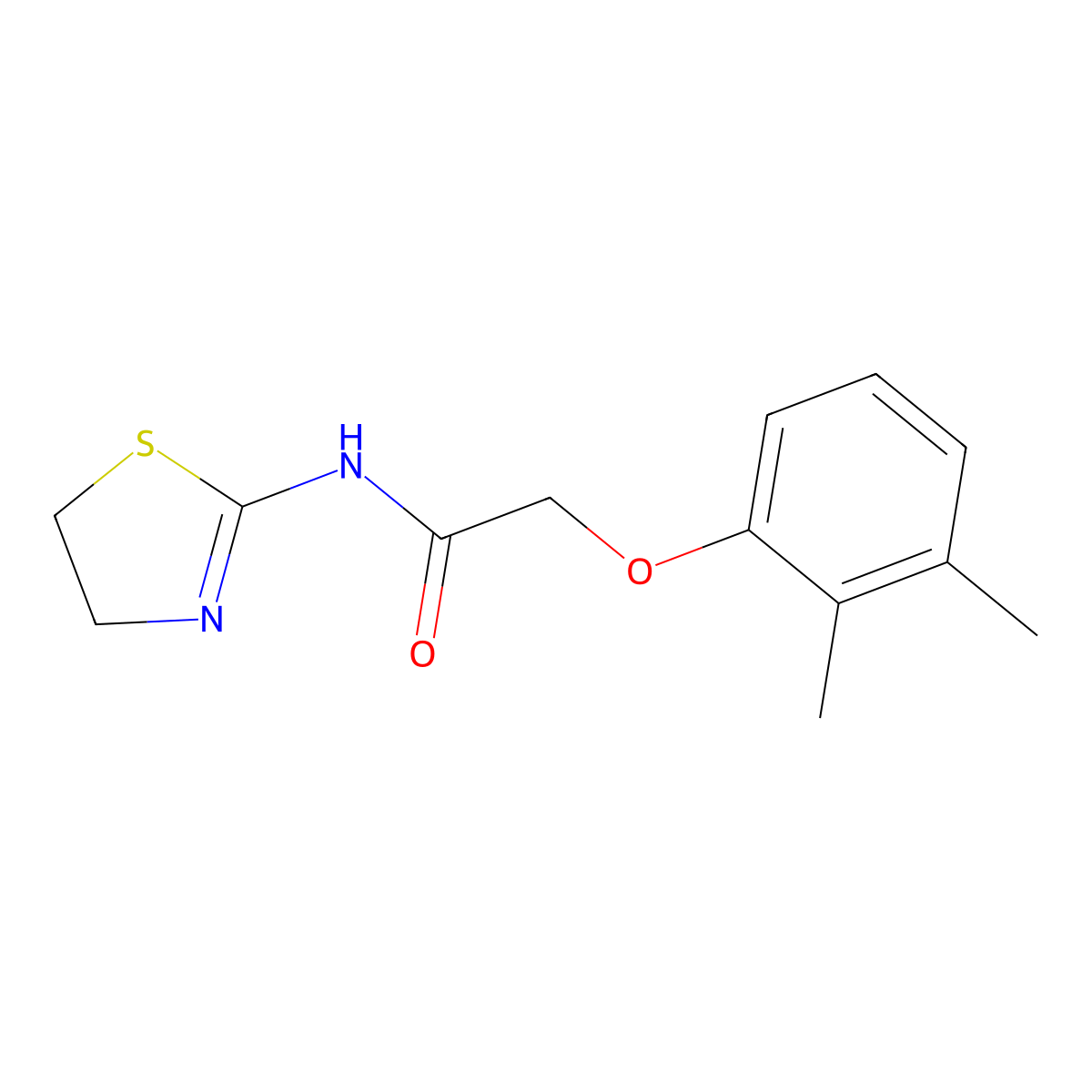 N-(4,5-dihydro-1,3-thiazol-2-yl)-2-(2,3-dimethylphenoxy)acetamide molecular structure, CAS 461422-63-9