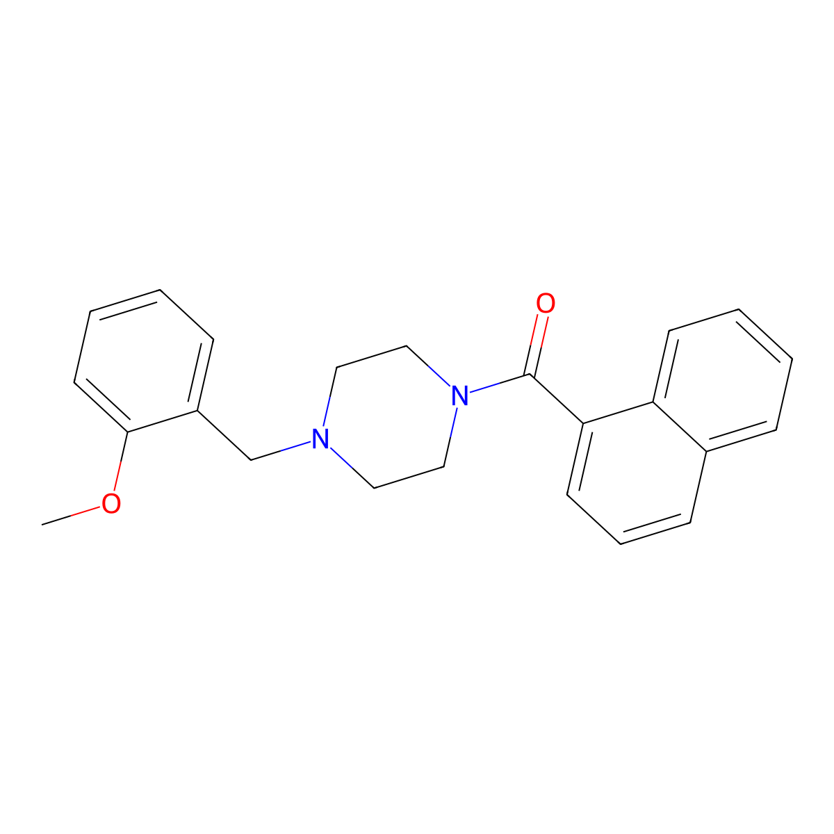 1-(2-Methoxybenzyl)-4-(1-naphthoyl)piperazine molecular structure, CAS 461423-05-2