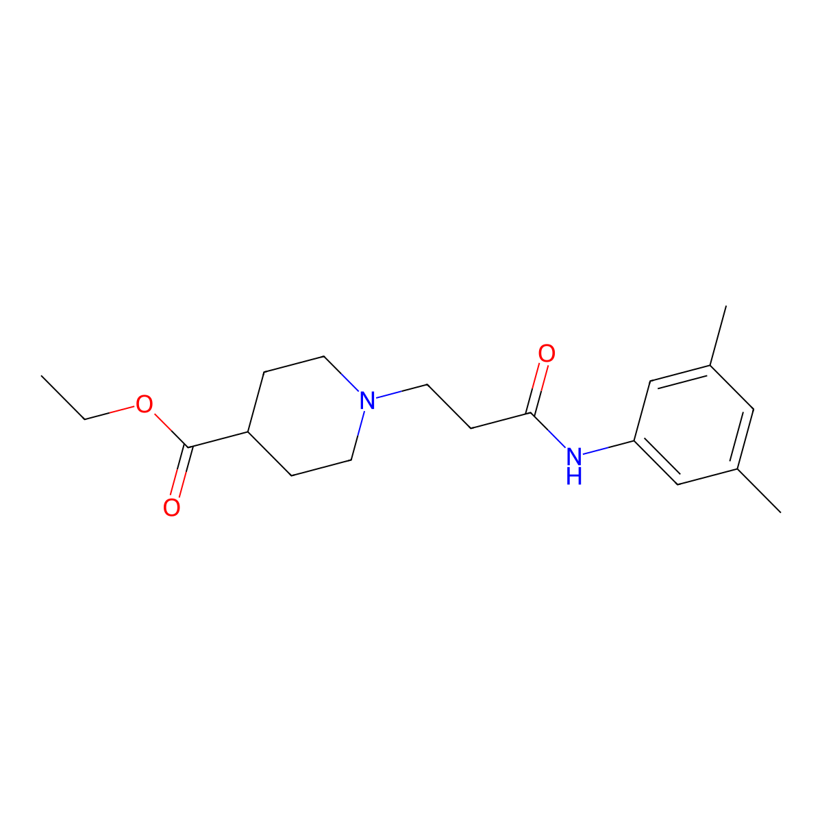 ethyl 1-{2-[N-(3,5-dimethylphenyl)carbamoyl]ethyl}piperidine-4-carboxylate molecular structure, CAS 461423-49-4