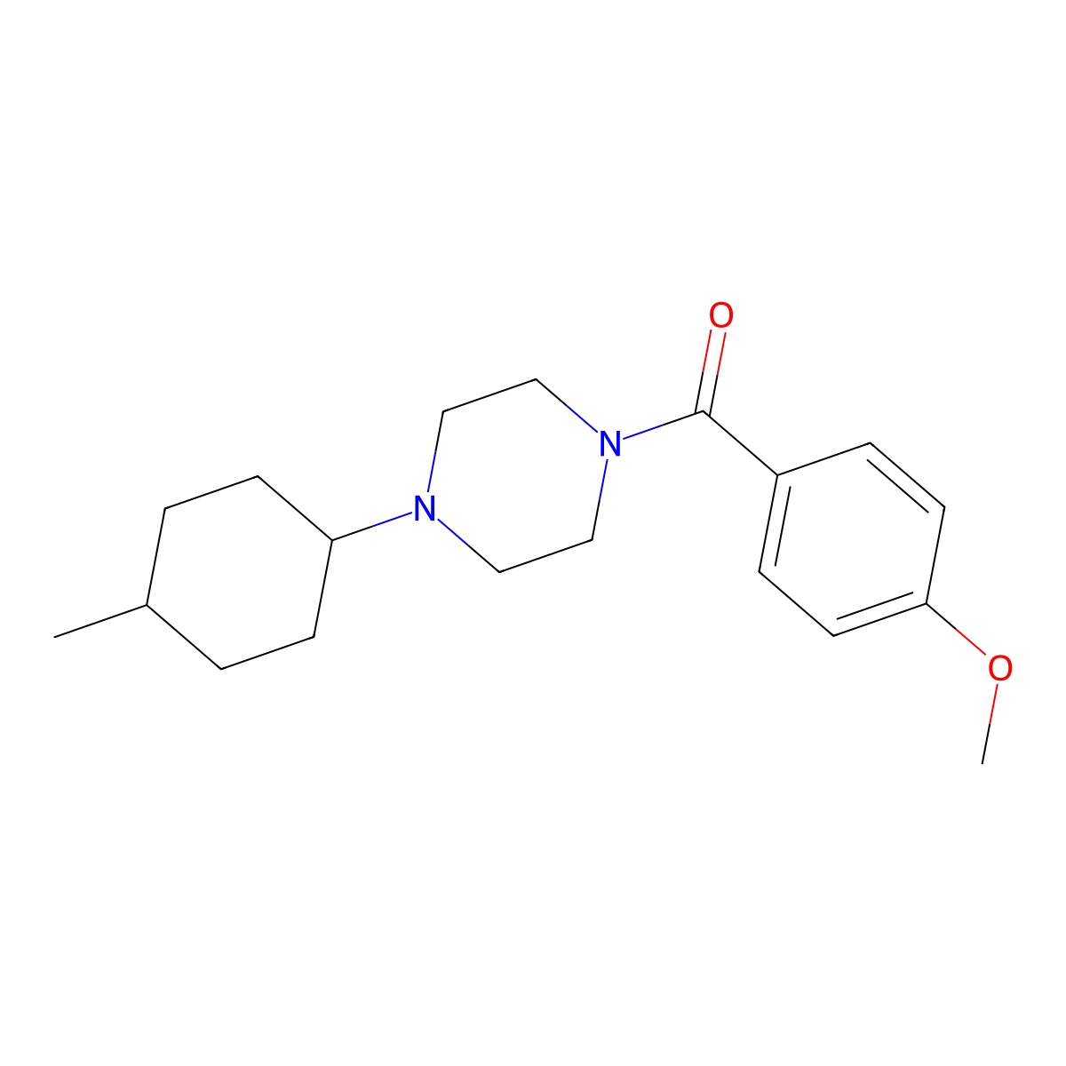 (4-Methoxyphenyl)-[4-(4-methylcyclohexyl)piperazin-1-yl]methanone molecular structure, CAS 461423-53-0